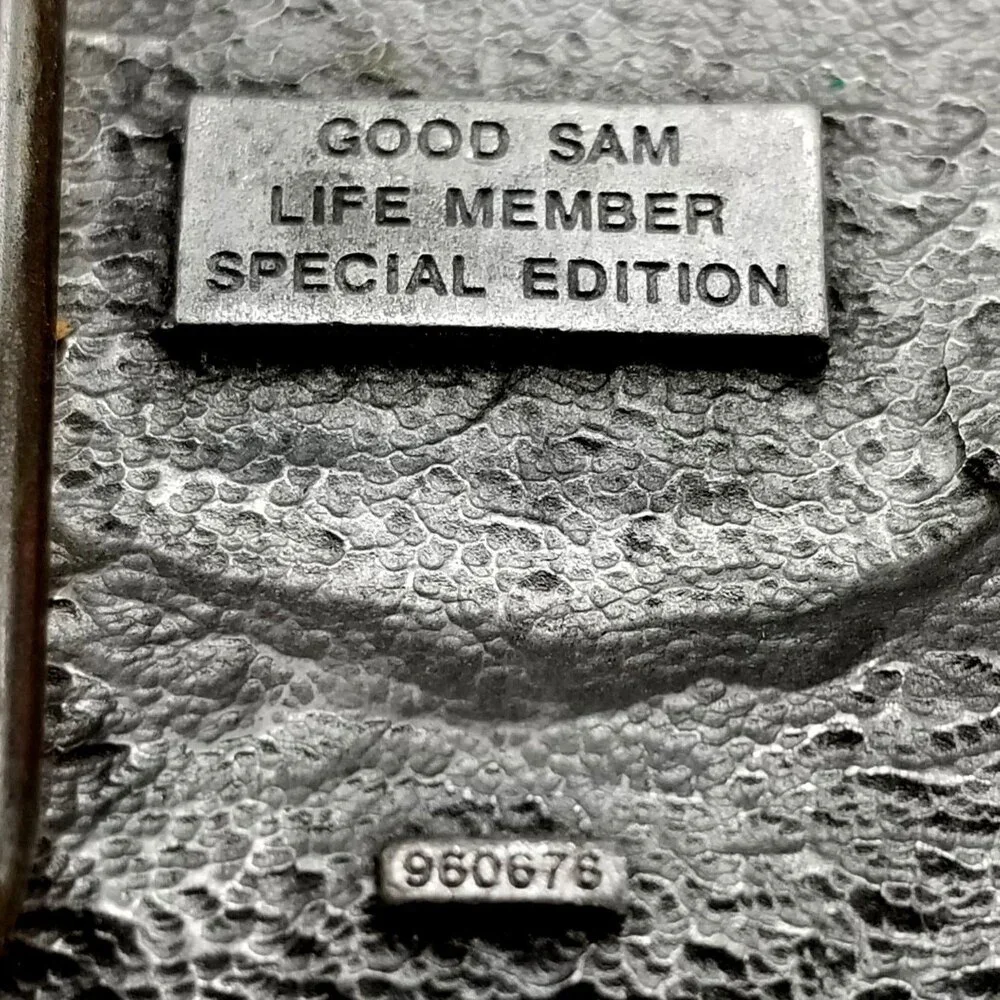 Vintage Good Sam Club Life Member Special Edition Pewter‎ Belt Buckle RV Camper
